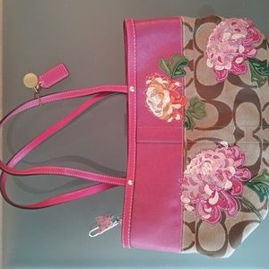 Limited Edition Coach Gold and Pink Purse